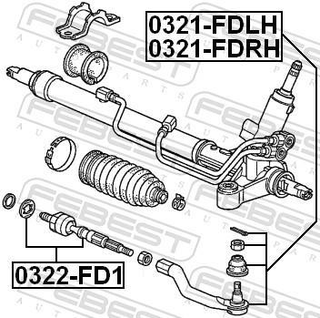 Rotule de direction intérieure FEBEST 0322-FD1