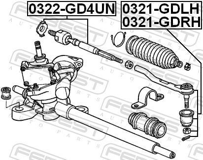 Tirante da direção FEBEST ref. 0322-GD4UN