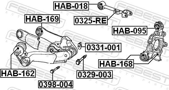 Vis de correction du carrossage FEBEST ref. 0329-003