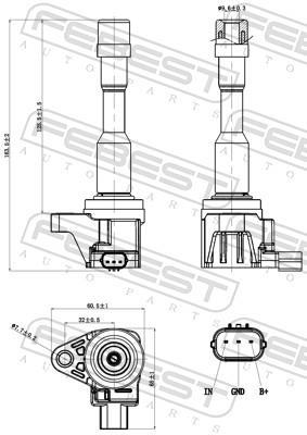 Bobine d'allumage FEBEST 03640-001