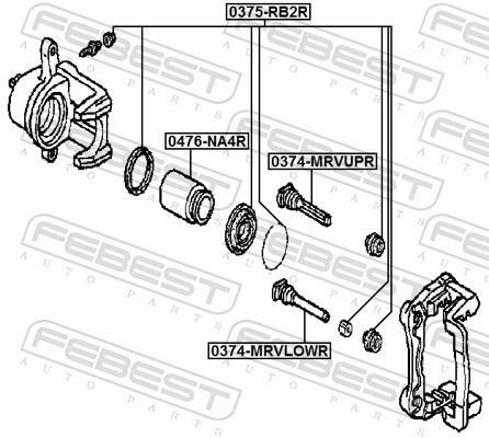 Guide d'étrier de frein FEBEST 0374-MRVUPR
