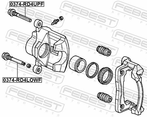 Guide d'étrier de frein FEBEST ref. 0374-RD4LOWF