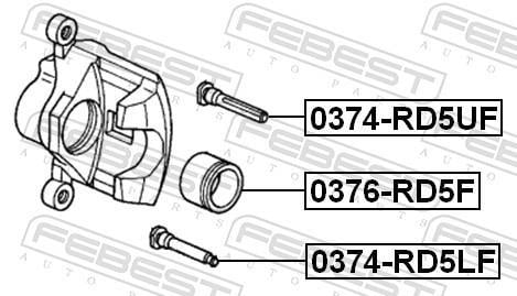 Guide d'étrier de frein FEBEST ref. 0374-RD5LF