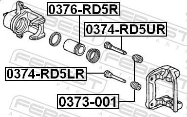 Guide d'étrier de frein FEBEST ref. 0374-RD5UR