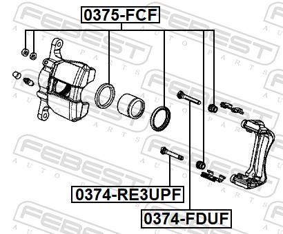 Kit de réparation d'étrier de frein FEBEST ref. 0375-FCF