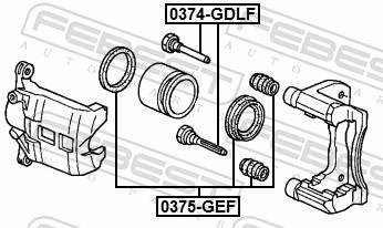 Kit de réparation d'étrier de frein FEBEST ref. 0375-GEF