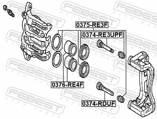 Kit de réparation d'étrier de frein FEBEST ref. 0375-RE3F
