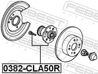 Moyeu de roue (Roulement de roue) FEBEST ref. 0382-CLA50R