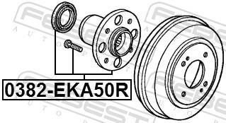 Moyeu de roue (Roulement de roue) FEBEST ref. 0382-EKA50R