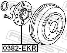 Moyeu de roue (Roulement de roue) FEBEST 0382-EKR