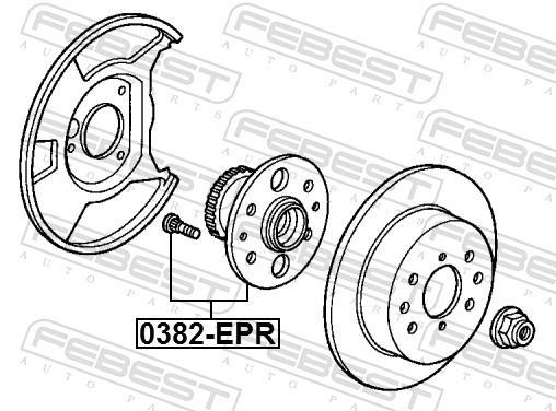 Moyeu de roue (Roulement de roue) FEBEST ref. 0382-EPR