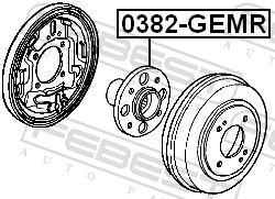 Moyeu de roue (Roulement de roue) FEBEST 0382-GEMR