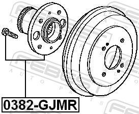 Moyeu de roue (Roulement de roue) FEBEST ref. 0382-GJMR