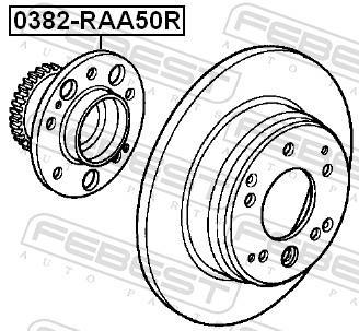 Moyeu de roue (Roulement de roue) FEBEST 0382-RAA50R