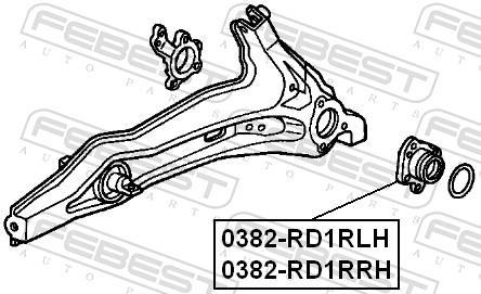 Moyeu de roue (Roulement de roue) FEBEST 0382-RD1RLH