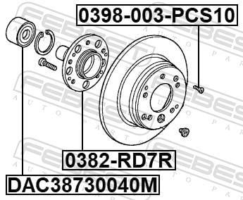 Moyeu de roue (Roulement de roue) FEBEST ref. 0382-RD7R