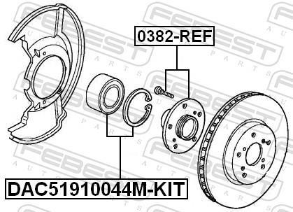 Moyeu de roue (Roulement de roue) FEBEST ref. 0382-REF