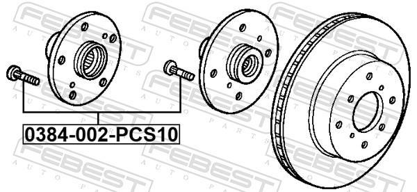 Pernos de fixação de roda FEBEST ref. 0384-002-PCS10