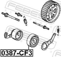 Rolo tensor da correia trapezoidal estriada FEBEST ref. 0387-CF3