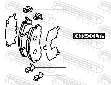 Kit d'accessoires pour plaquette de frein à disque FEBEST 0403-COLTF