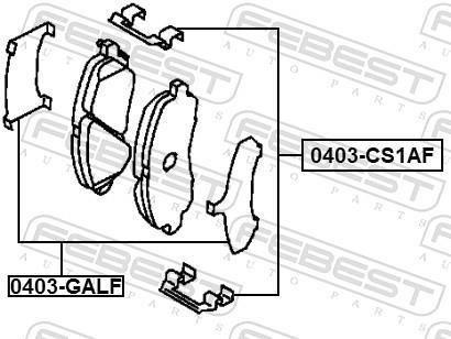 Kit acessórios de pastilhas de travão FEBEST ref. 0403-CS1AF