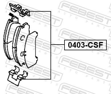 Kit acessórios de pastilhas de travão FEBEST ref. 0403-CSF