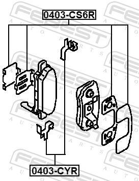Kit d'accessoires pour plaquette de frein à disque FEBEST 0403-CYR