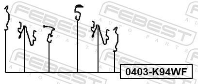 Kit d'accessoires pour plaquette de frein à disque FEBEST 0403-K94WF
