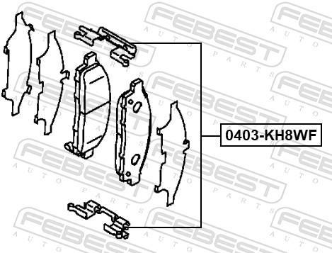 Kit d'accessoires pour plaquette de frein à disque FEBEST ref. 0403-KH9WF