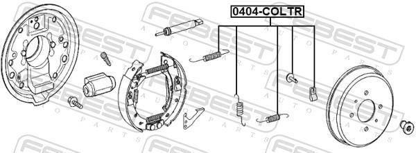 Kit d'accessoires pour mâchoire de frein à tambour FEBEST ref. 0404-COLTR