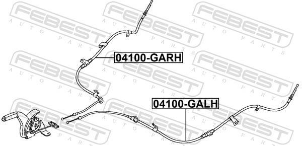 Cabo de freio de estacionamento FEBEST ref. 04100-GALH