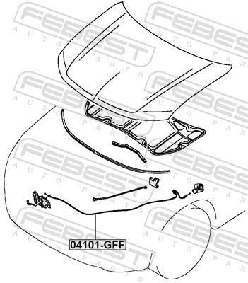 Cable del capó del motor FEBEST ref. 04101-GFF