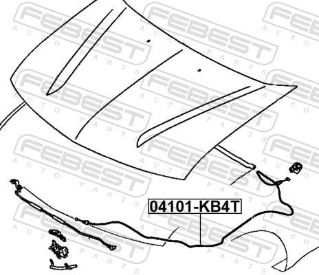 Cable del capó del motor FEBEST ref. 04101-KB4T