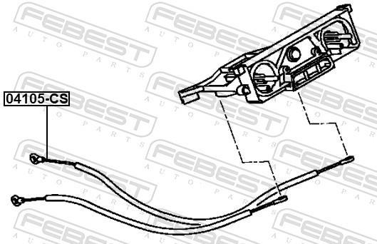 Cable de mariposa de  calefacción FEBEST ref. 04105-CS