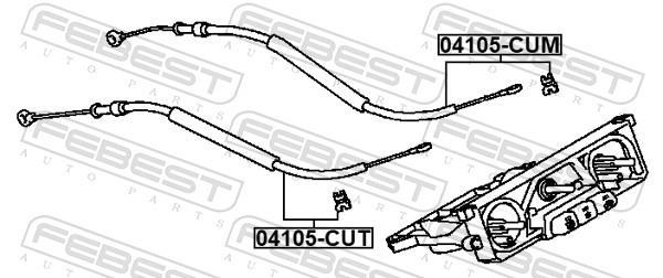 Tirette de volets de chauffage FEBEST ref. 04105-CUM