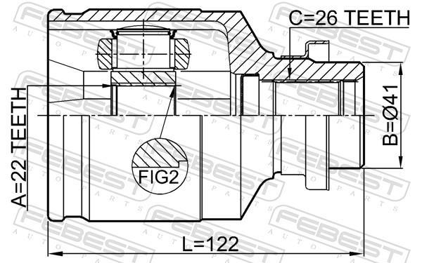 Joint homocinétique, transmission FEBEST 0411-CU4WRH
