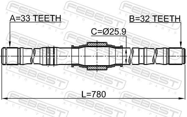 Cardan FEBEST 0412-DJRH