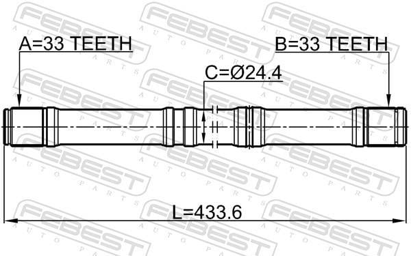 Cardan FEBEST 0412-GACVTLH
