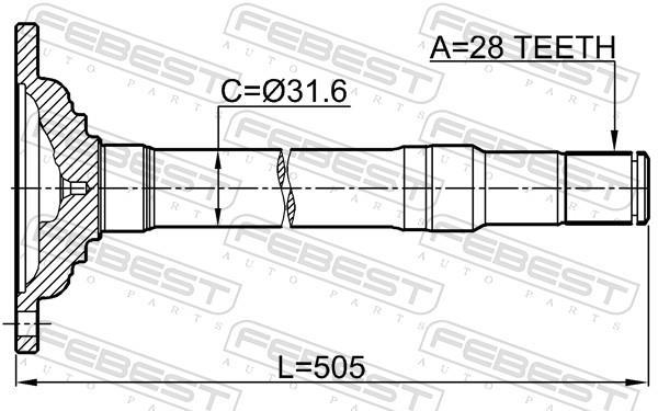 Cardan FEBEST 0412-KH6WRH