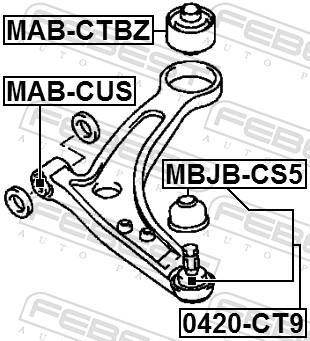 Rotule de suspension (Rotule de pivot) FEBEST 0420-CT9