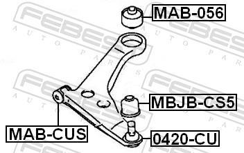 Rotule de suspension (Rotule de pivot) FEBEST ref. 0420-CU