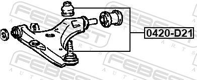 Rotule de suspension (Rotule de pivot) FEBEST 0420-D21