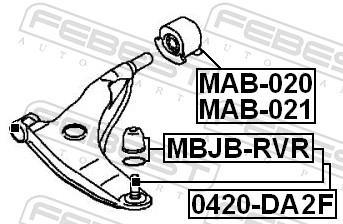 Rotule de suspension (Rotule de pivot) FEBEST ref. 0420-DA2F