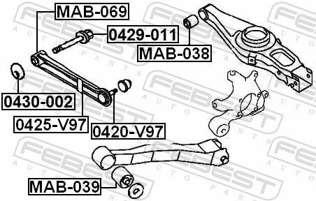 Rotule de suspension (Rotule de pivot) FEBEST 0420-V97