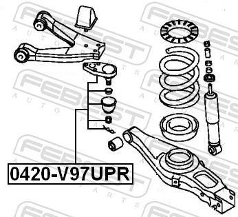 Rotule de suspension (Rotule de pivot) FEBEST ref. 0420-V97UPR