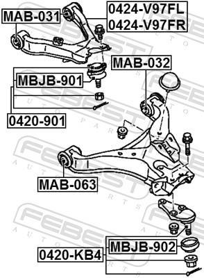 Triangle de suspension FEBEST ref. 0424-V97FL
