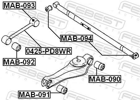 Triângulo, braço de suspensão FEBEST ref. 0425-PD8WR