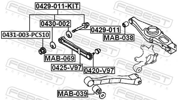 Vis de correction du carrossage FEBEST ref. 0429-011