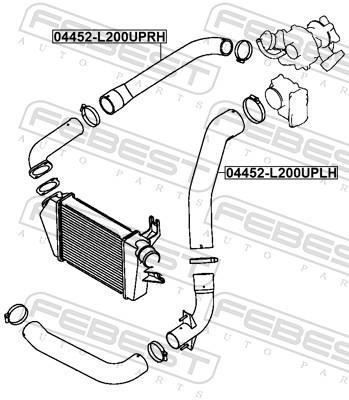 Durite de turbocompresseur (Durite de turbo) FEBEST ref. 04452-L200UPRH