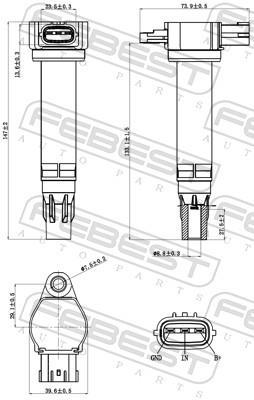 Bobine d'allumage FEBEST ref. 04640-002